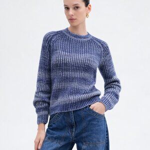 NWT NAADAM Ribbed Space Dye Raglan Crewneck Sweater Medium